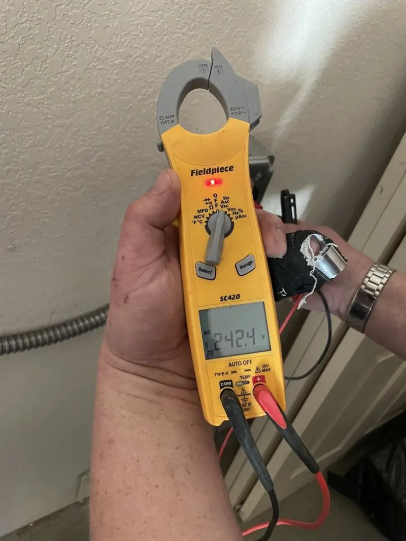 Voltage testing with clamp meter during Generator Installation in Groveport